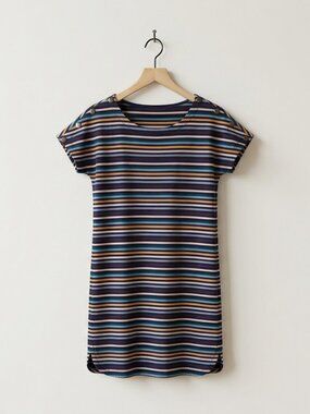 Beacon Cove Cotton Blend Size XS Striped Summer Dress French Terry